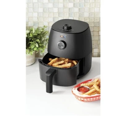 Freidora de aire compacta Mainstays de 2,2 cuartos, antiadherente, cesta apta para lavavajillas, negra Foto 1 de 4