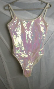 Rare Womens Deweese California One-piece Pink Sequin Bathing Suit Sz 12 Swiftie - Picture 1 of 11