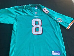 #8 Miami Dolphins NFL Jersey Authentic Reebok Sewn Size 54 #8 Vintage