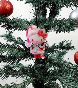Hello Kitty Christmas Tree Ornament Holiday Tree Decor Candy Cane Ribbon Gift 2D - Picture 1 of 4