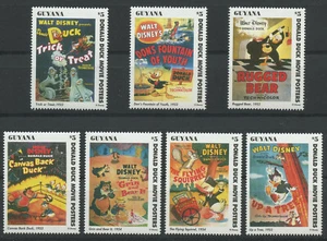 Juego de 6 carteles de películas del pato Donald de Disney 7 montadas sin montar o nunca montada sellos Guyana - Imagen 1 de 1