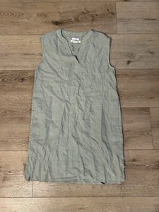 C&C California Dress Womens Medium Linen Shift Green Coastal Summer Ladies - Picture 1 of 3
