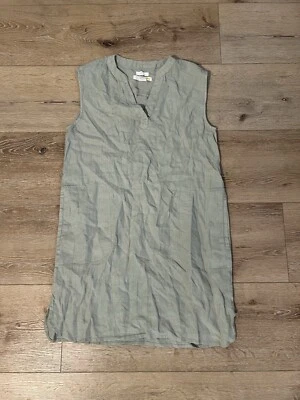 C&C California Dress Womens Medium Linen Shift Green Coastal Summer Ladies - Image 1 of 3