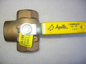 Conbraco Apollo 1-1/2" FNPT Bronze 3-Way Diverter Valve 70-607-10 - 400 WOG - Picture 1 of 5