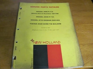 New Holland Service Parts Catalog Twine and Wire Tie Balers 268 269 PTO 272 ED - Picture 1 of 6
