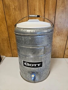 Vintage Gott Wasserkrug aus verzinktem Metall 3 Gallonen Silber - Bild 1 von 14