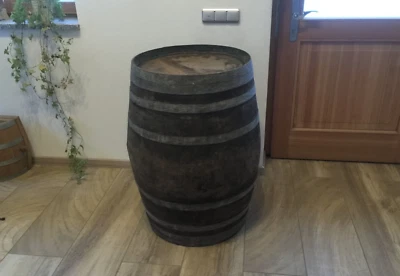 Stehtisch Holzfaß Faßtisch Weinfaß gebraucht Barriquefaß Eichenfaß Tischfaß Faß - Bild 1 von 4