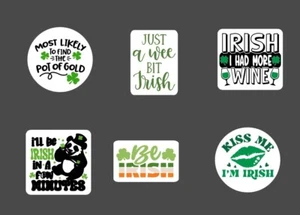 Paquete de pegatinas del día de San Patricio de 6 - 2,5"" - pegatinas felices trébol navideño irlandés - Imagen 1 de 1