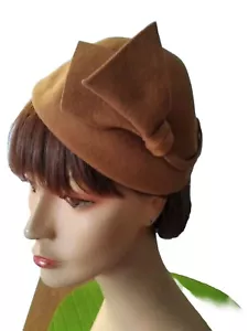 40,S Tan Wool Felt Tilt Hat.Fab Style. - Picture 1 of 9