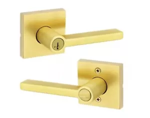 Halifax Keyed Entry Door Handle LeverSecure Smartkey Satin Brass - Picture 1 of 1