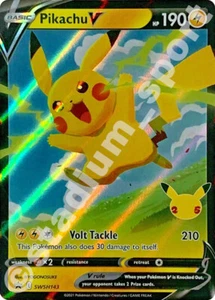 Pokemon TCG: Sword & Shield SWSH143 Pikachu V Black Star Promo NEW N/MINT+ - Picture 1 of 5