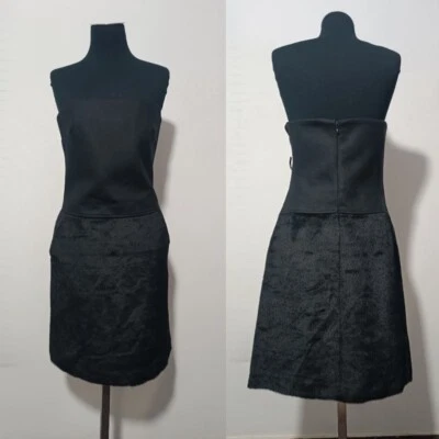 Max Mara 紧身胸衣连衣裙羊驼毛裙露肩黑色 GB 10/IT42/S-M — 第 1/4 张图片