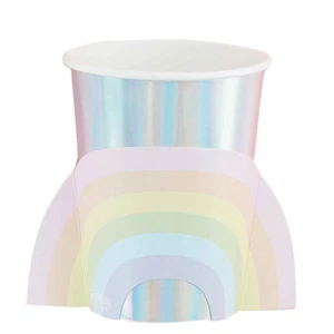 Rainbow Party Supplies Pastel Party Cups 8 Pack Birthday Girl Tableware - Picture 1 of 2