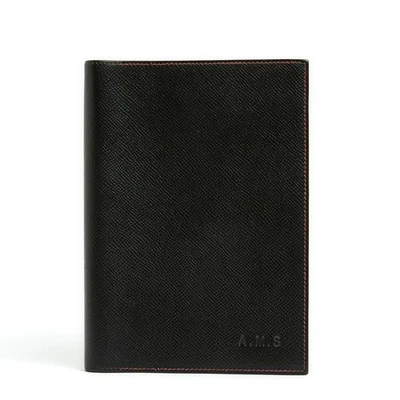 Hermès Agenda Cubierta Globe Trotter Negro Rojo Cuero Agenda Cubierta Hermes Foto 1 de 4