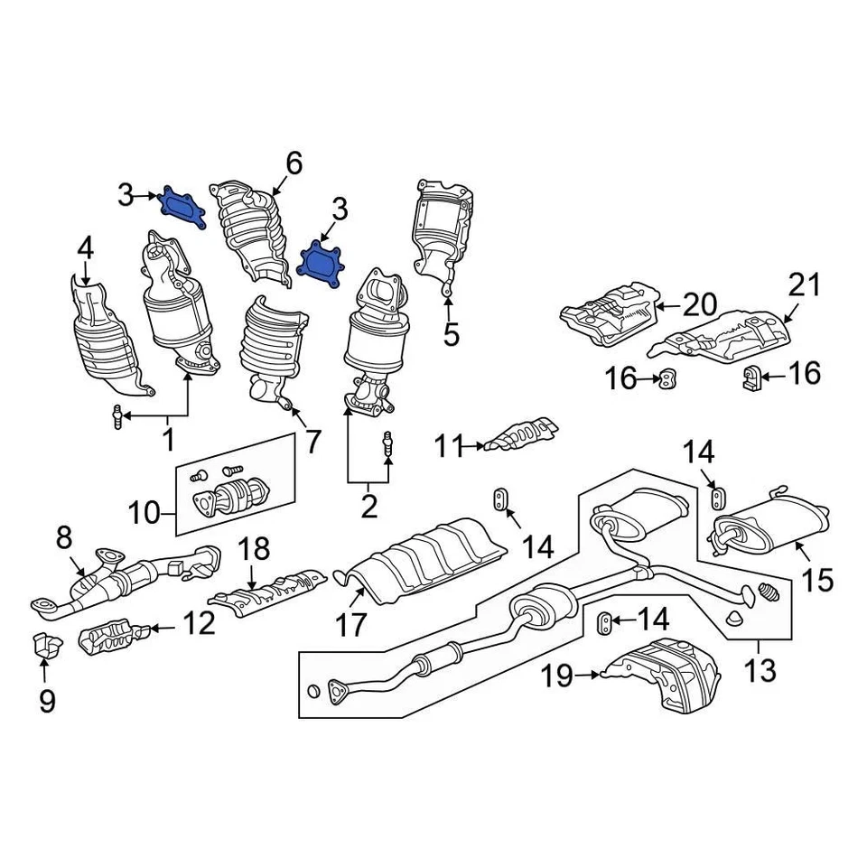 For Honda Accord 2003-2007 Honda 18115RCAA01 Exhaust Manifold Gasket Foto 1 de 3