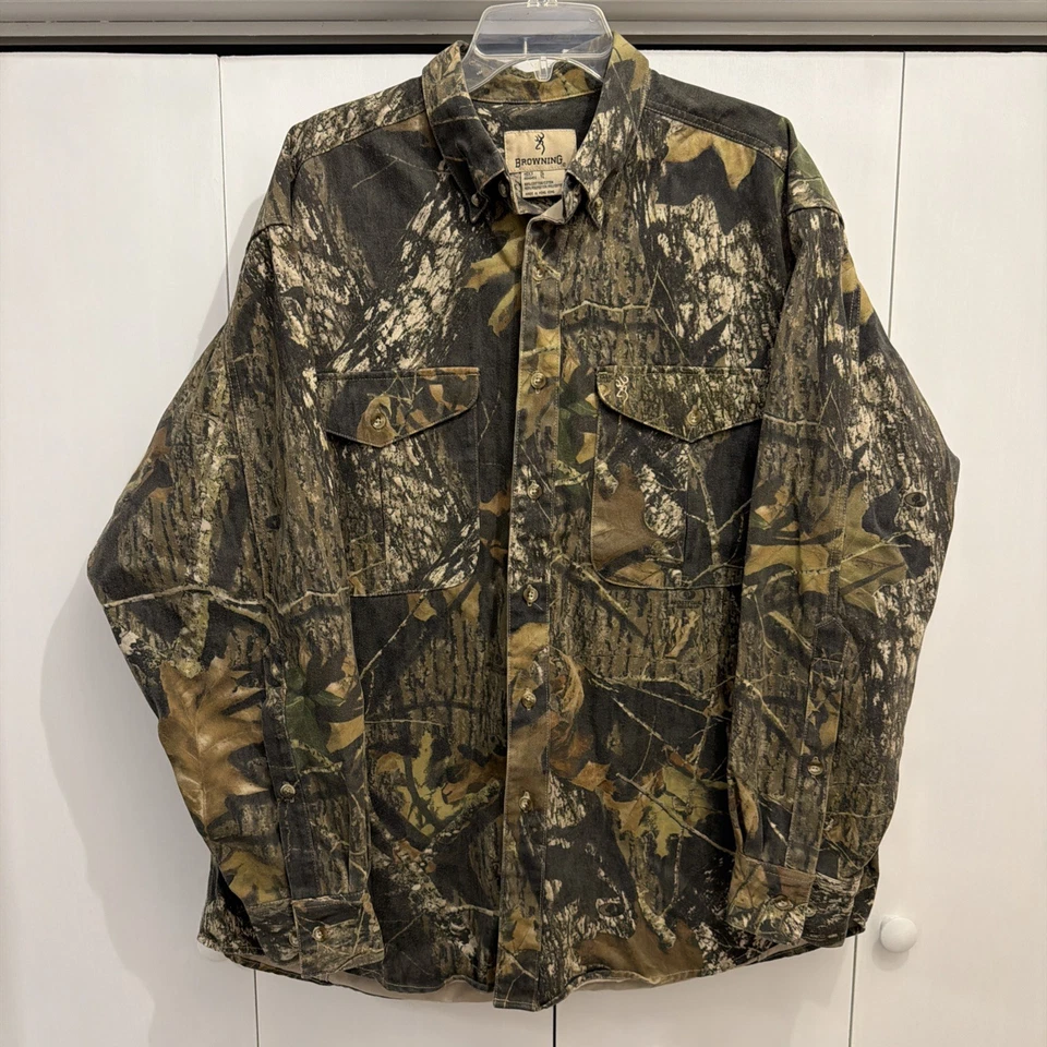 Browning Shirt MENS XL Mossy Oak Camo Long Sleeve Button Down Flannel Hunting - Image 1 of 4