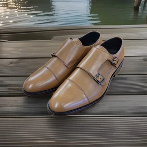 Scarpa elegante uomo Anthony Veer Roosevelt Ii doppio cinturino monaco Goodyear Welt taglia 8,5 - Foto 1 di 12