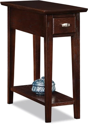 15-In Wide End Table, Solid Wood Construction, One Drawer, One Lower Shelf, Narr - Image 1 of 4