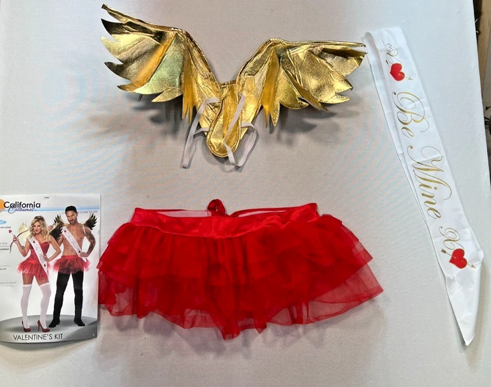 NEW Valentines Kit Cupid Adult Costume Set OSFM Red Halloween Seasonal Romantic - Image 1 of 4