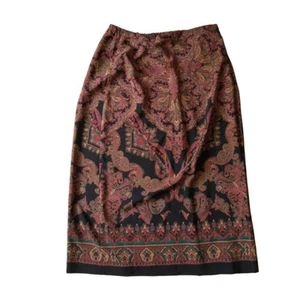 Designs Lane Bryant Vintage Paisley Print Faux Wrap Midi Skirt Women's 18/20 - Picture 1 of 12