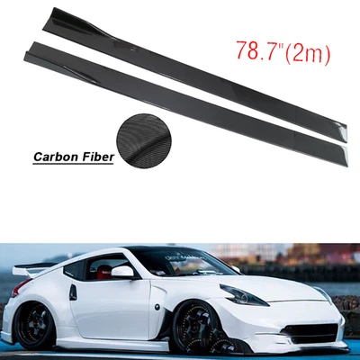 78.7" Carbon Fiber Side Skirt Splitter Rocker Extension For Nissan 200SX S15 - Imagem 1 de 4