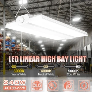 240W LED Linear High Bay Light Fixture CCT Tunable 3000K/4000K/5000K AC 100-277V - Picture 1 of 16