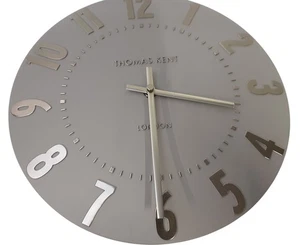 Thomas Kent Wall Clock Large Round Silver Numerals Modern Design - Picture 1 of 15