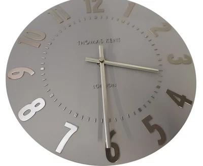 Thomas Kent Wall Clock Large Round Silver Numerals Modern Design - Image 1 of 4