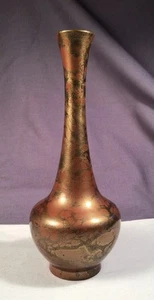Elegante frühe alte japanische Murashido-Blumenknospenvase mit langem Hals Bronze 8,25 Zoll - Bild 1 von 6