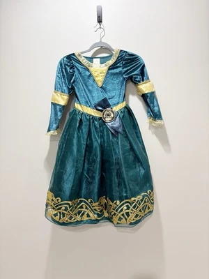 Disney Merida Teal and Gold Kids Costume Dress Brave Disney Princess Size 5/6 - Image 1 of 4