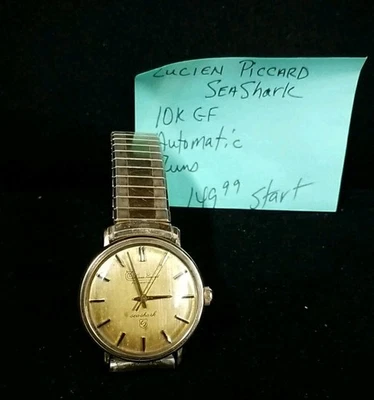 Lucien Piccard Seashark 10k Gold Filled Vintage Automatic Watch  - Image 1 of 4