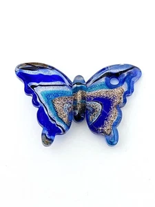 Lampwork Kunst Glas Schmetterling Anhänger/Ornament, 2,5" Höhe x 1,3" Breite - Bild 1 von 1