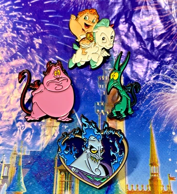 🏆 Disney Fantasy Hercules 4 Pin Set: Pain and Panic Hades Baby Hercules Pegasus - Image 1 of 2