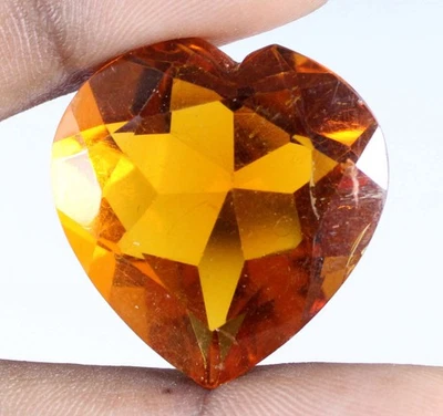 Gemas de citrino naranja amarillento corazón 56,20 quilates certificadas T15998 regalo de San Valentín Foto 1 de 4