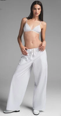 Pantalones de popelina de algodón SKIMS NUEVOS CON ETIQUETAS en RAYA AZUL ZEN Talla MEDIANA Foto 1 de 4