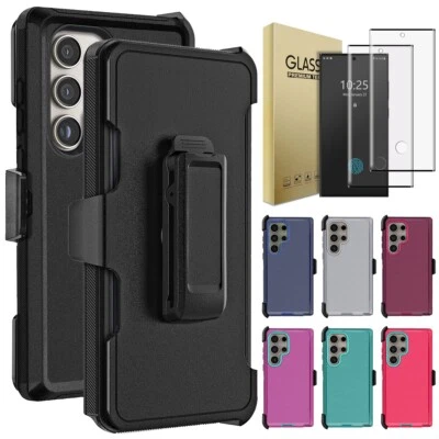 For Samsung Galaxy S23 FE/S23+/S23 Ultra Case Heavy Cover Clip Screen Protector - Image 1 of 4