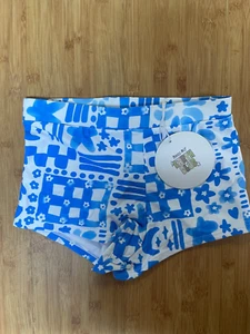 Princess Polly swim sorts bottoms Blue floral retro size US 2 Tyla earth club - Picture 1 of 5
