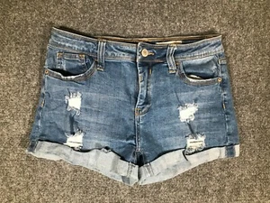 Papaya Black Label Denim Shorts Mid Rise Size Medium M Girls Casual Stretchy - Picture 1 of 9
