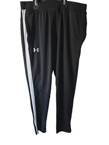 UA Under Armour Joggers Men's Black Fitted Coupe Sweatpants L Tapered Fit Large - Picture 1 of 15