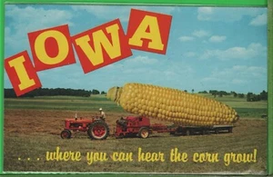Vintage Exaggeration Tall Tale Postcard Iowa IA Where you can hear Corn Grow - Picture 1 of 4