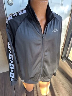 DISNEY KAPPA MICKEY MOUSE BLACK ZIP UP TRACK JACKET SIZE 2XL SLIM FIT *NWT* - Image 1 of 4