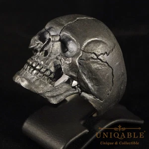 Handmade Ring Biker Skull Sterling Silver Harley Masonic Jewelry Size UNIQABLE - Picture 1 of 12