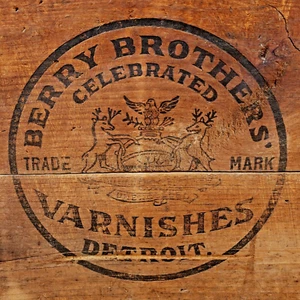 Antique Rustic Primitive Wood Sign Berry Brothers Varnish Old Advertising Crate - Picture 1 of 6