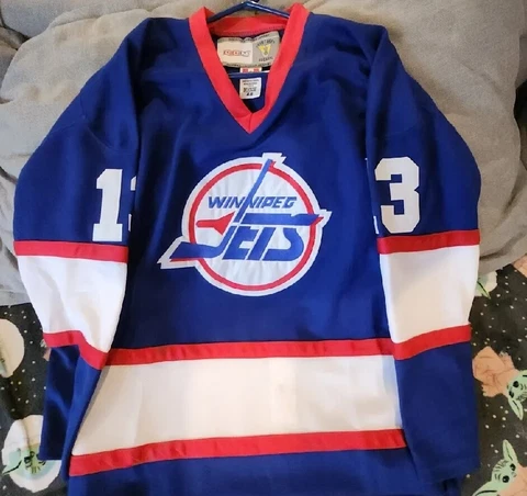 Teemu Selanne #13 Winnpeg Jets Vintage Throwback Hockey Jersey Sz 48 Medium Cover