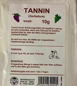 Tannin 10 gr. Gerbstoff - Schönungsmittel - Klärungsmittel Vina Schönungsmittel - Bild 1 von 1