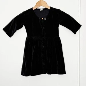 Kate Quinn LS Velourskleid mit Knopfleiste schwarz Größe 3T - Bild 1 von 4