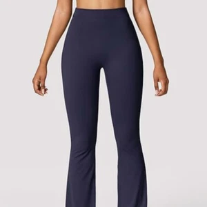 Solid Bell Bottom Yoga Pants, High Waist Fitness Leg Pants, Women's Activewear - Picture 1 of 30