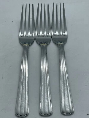 (3) Cutipol ATHENA 18/10 Stainless Glossy Gold Accent Salad Fork Lot ~ 6 7/8” - Image 1 of 4