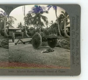 Mission Home Grounds Island of Guam Keystone Stereoview - Picture 1 of 3