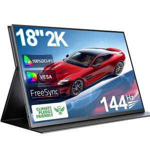 144Hz Portable Monitor 18 Zoll Tragbare Monitor IPS Bildschirm 2560x1600 Gaming - Afbeelding 1 van 7